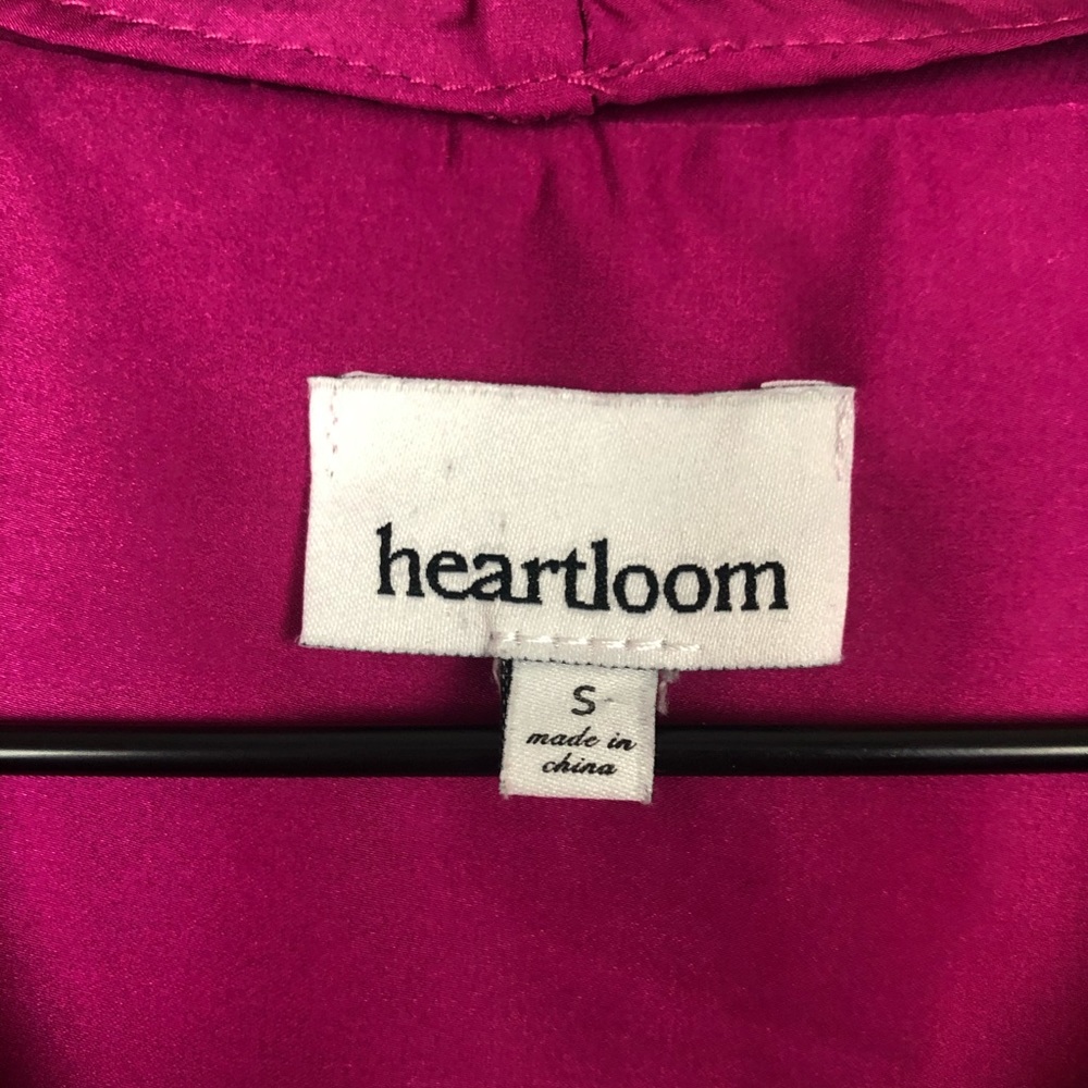 Heartloom Satin Twist Front Long Sleeve Blouse Orchid Pink Top Size Small - Picture 4 of 10
